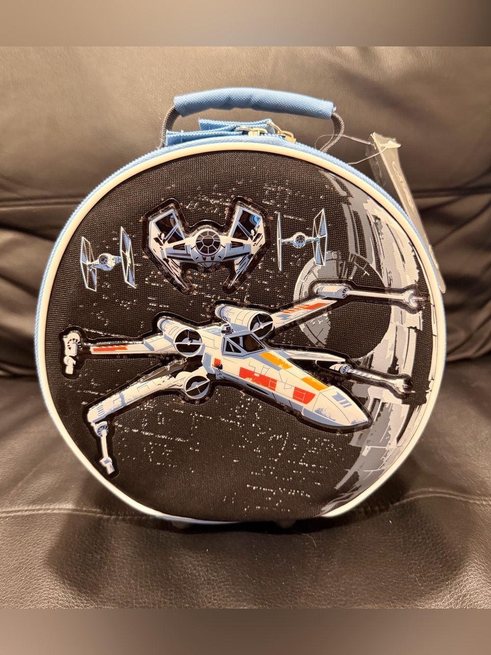 Authentic Disney Store Star Wars X-Wing TIE Fighter Circular Lunch Bag / Cooler